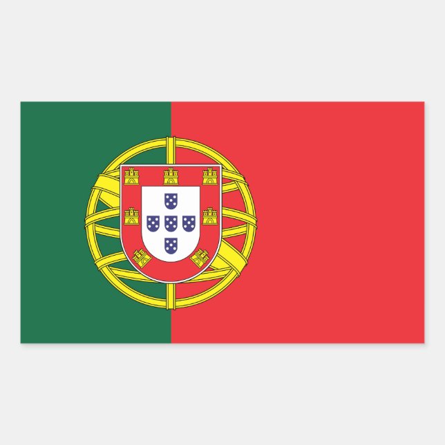 Pegatina Rectangular Bandera de Portugal (Anverso)