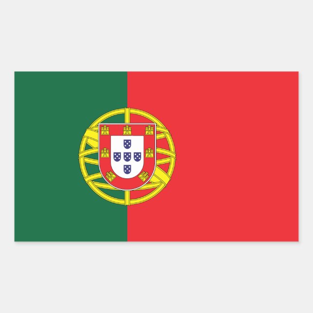 Pegatina Rectangular Bandera de Portugal (Anverso)