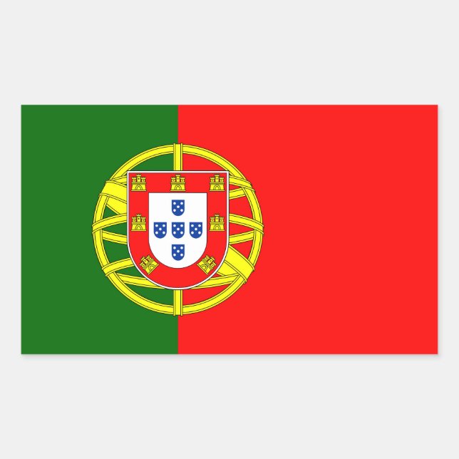 Pegatina Rectangular Bandera de Portugal (Anverso)