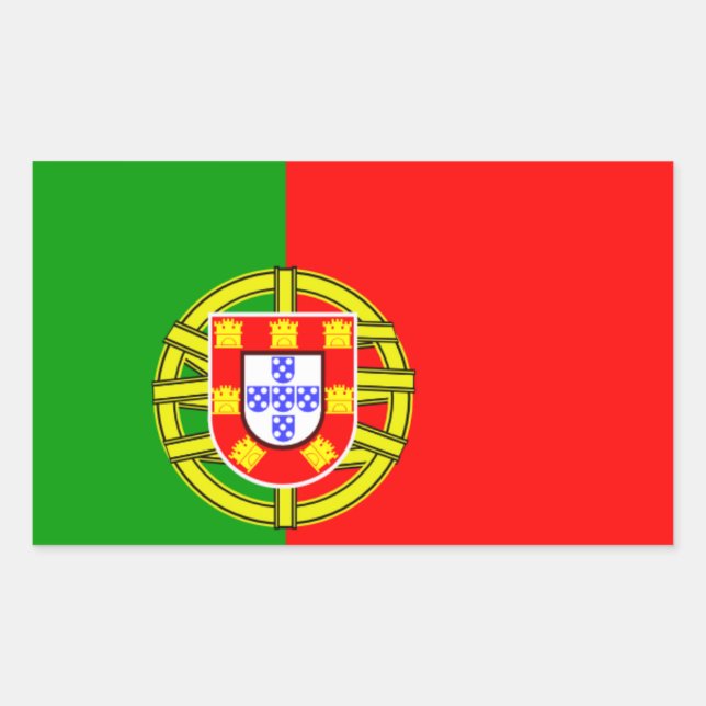 Pegatina Rectangular Bandera de Portugal (Anverso)