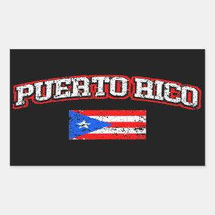 Pegatina Rectangular Bandera de Puerto Rico