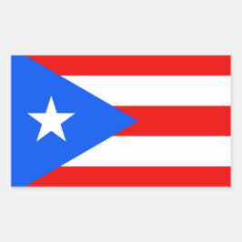 Pegatina Rectangular Bandera de Puerto Rico