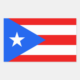 Pegatina Rectangular Bandera de Puerto Rico