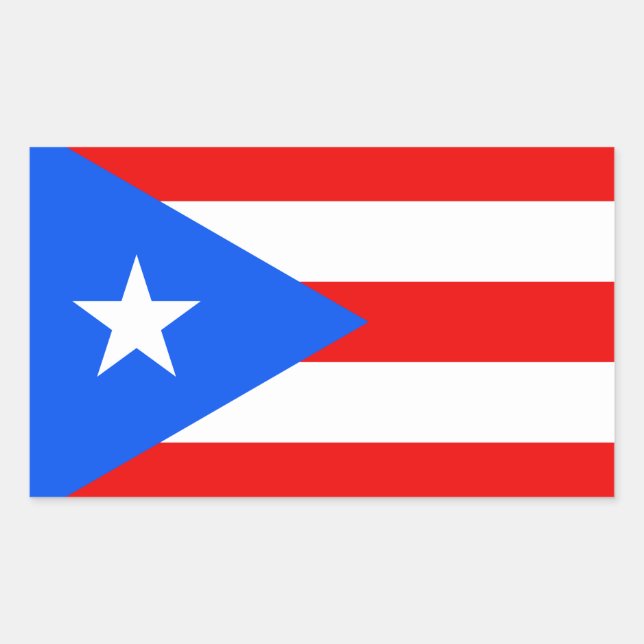 Pegatina Rectangular Bandera de Puerto Rico (Anverso)