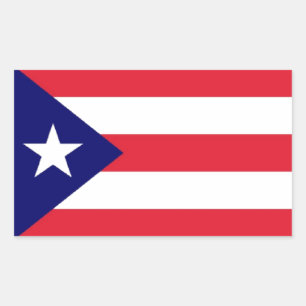 Pegatina Rectangular Bandera de Puerto Rico