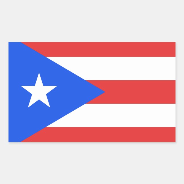 Pegatina Rectangular Bandera de Puerto Rico (Anverso)
