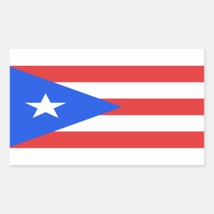 Pegatina Rectangular Bandera de Puerto Rico