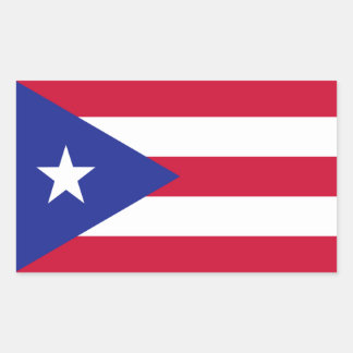 Pegatina Rectangular Bandera de Puerto Rico