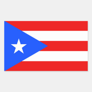 Pegatina Rectangular Bandera de Puerto Rico