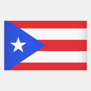 Pegatina Rectangular Bandera de Puerto Rico