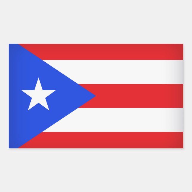 Pegatina Rectangular Bandera de Puerto Rico (Anverso)