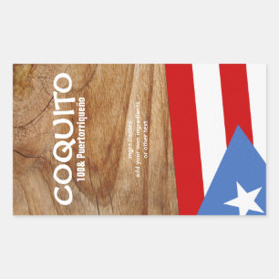 Pegatina Rectangular Bandera de Puertorriqueno del Coquito