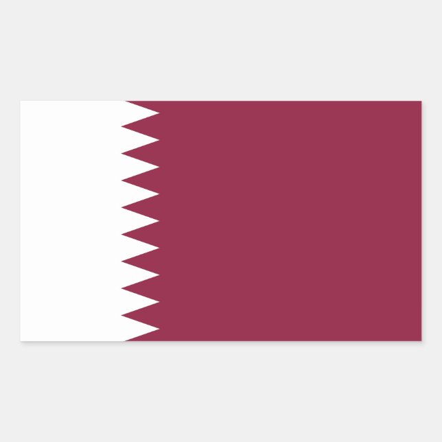 Pegatina Rectangular Bandera de Qatar (Anverso)