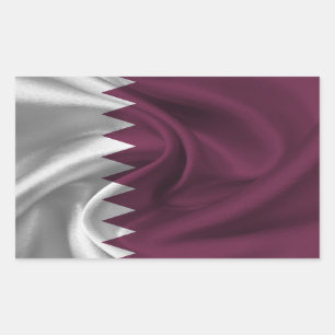 Pegatina Rectangular Bandera de Qatar