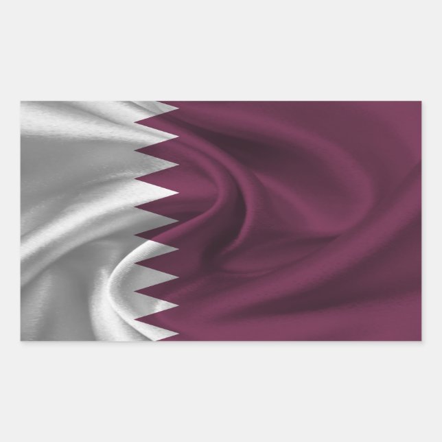 Pegatina Rectangular Bandera de Qatar (Anverso)
