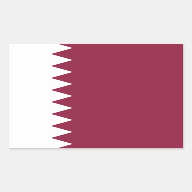 Pegatina Rectangular Bandera de Qatar (Anverso)