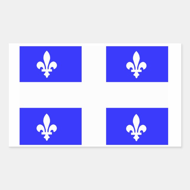 Pegatina Rectangular Bandera de Quebec (Anverso)