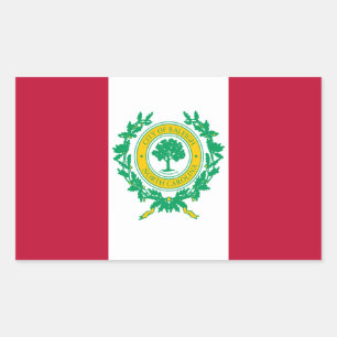 Pegatina Rectangular Bandera de Raleigh, Rectangular de Carolina del No