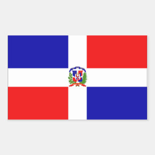 Pegatina Rectangular Bandera de República Dominicana