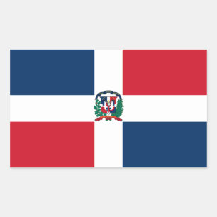 Pegatina Rectangular Bandera de República Dominicana