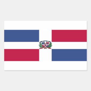 Pegatina Rectangular Bandera de República Dominicana