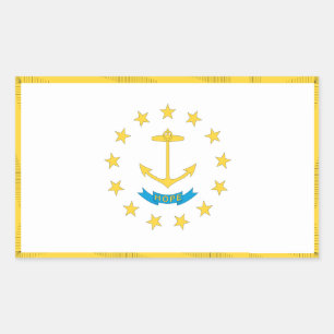 Pegatina Rectangular Bandera de Rhode Island