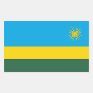 Pegatina Rectangular Bandera de Ruanda
