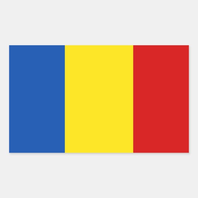 Pegatina Rectangular Bandera de Rumania (Anverso)