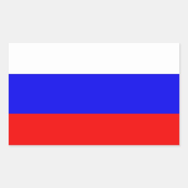 Pegatina Rectangular Bandera de Rusia (Anverso)