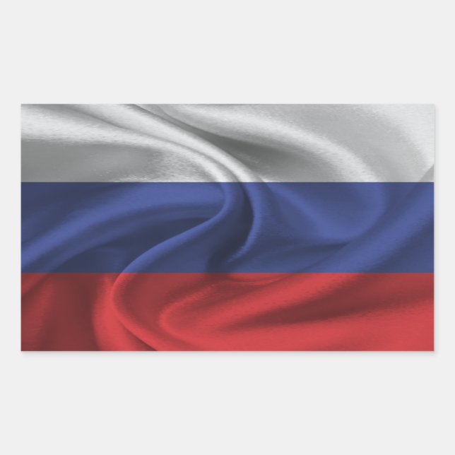 Pegatina Rectangular Bandera de Rusia (Anverso)