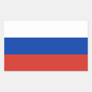 Pegatina Rectangular Bandera de Rusia