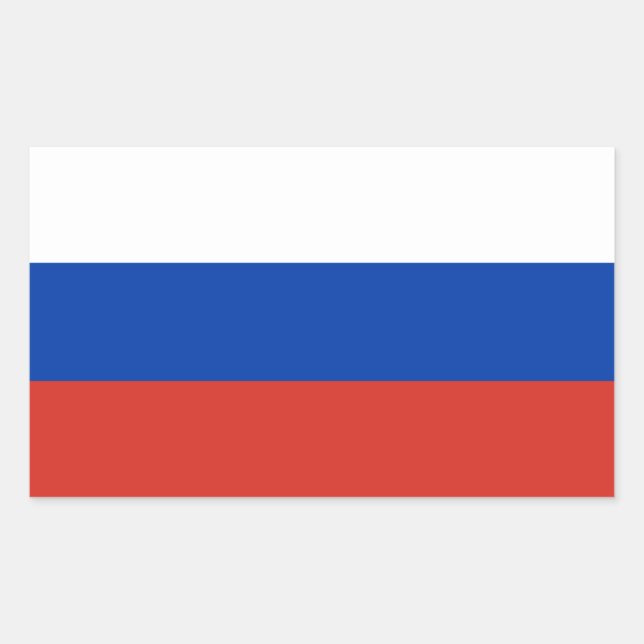 Pegatina Rectangular Bandera de Rusia (Anverso)