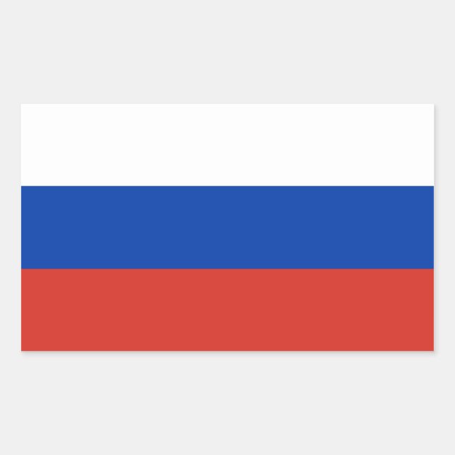 Pegatina Rectangular Bandera de Rusia (Anverso)