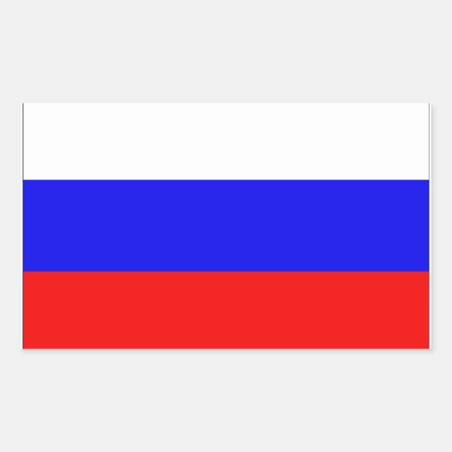 Pegatina Rectangular Bandera de Rusia (Anverso)