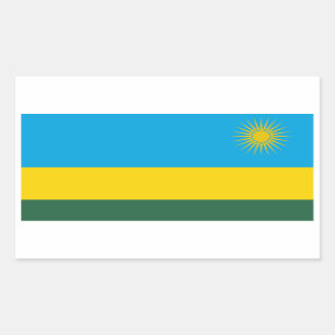 Pegatina Rectangular Bandera de Rwanda