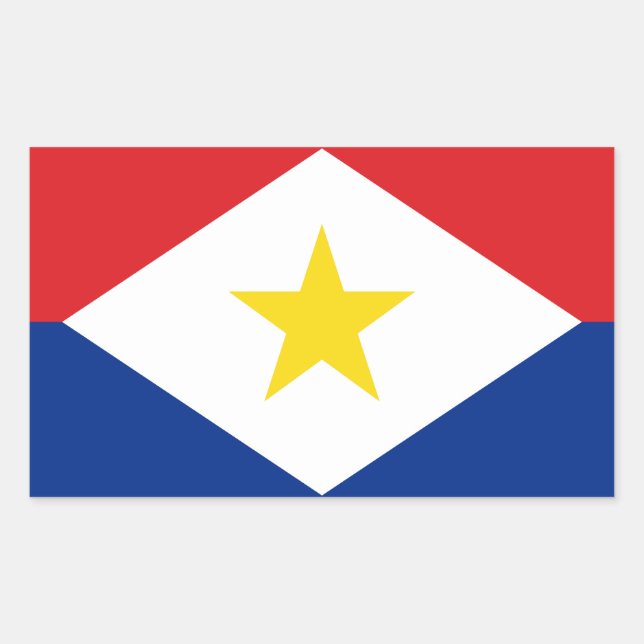 Pegatina Rectangular Bandera de Saba (Anverso)