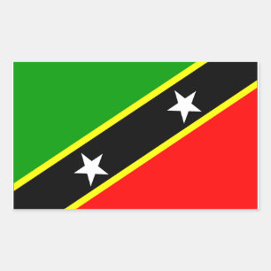 Pegatina Rectangular Bandera de Saint Kitts Nevis