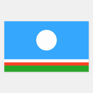 Pegatina Rectangular Bandera de Sakha