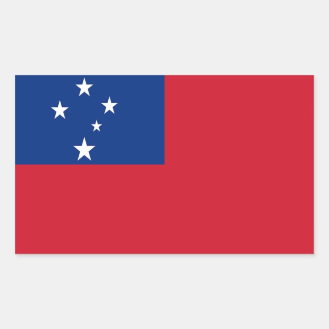Pegatina Rectangular Bandera de Samoa (Anverso)