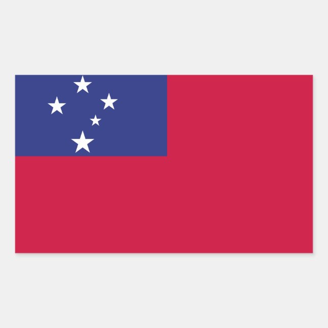Pegatina Rectangular Bandera de Samoa (Anverso)