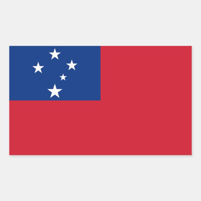 Pegatina Rectangular Bandera de Samoa (Anverso)