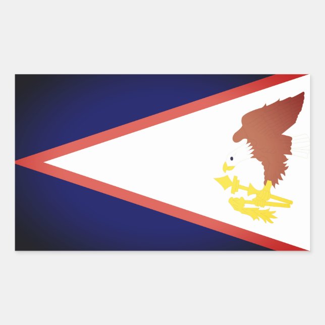 Pegatina Rectangular Bandera de Samoa Americana (Anverso)