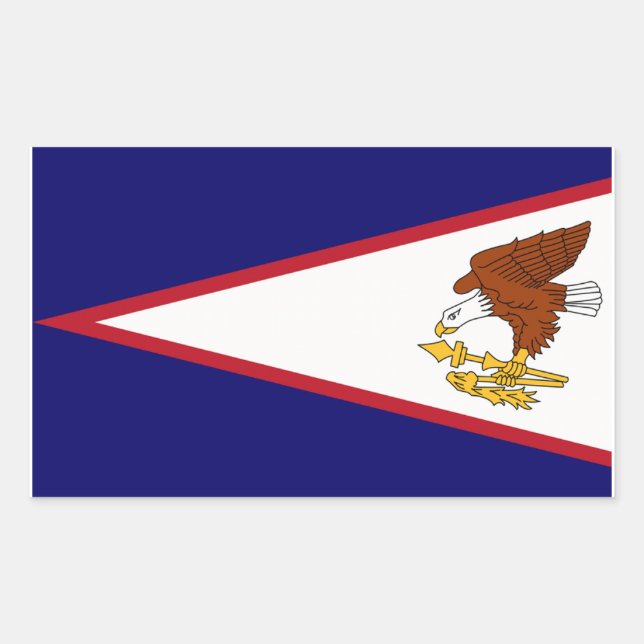 Pegatina Rectangular Bandera de Samoa Americana (Anverso)
