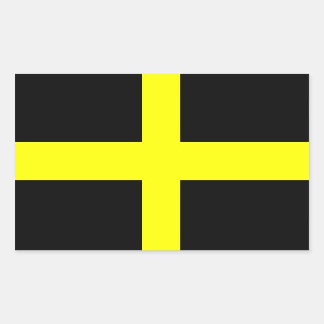 Pegatina Rectangular Bandera de San David (Anverso)