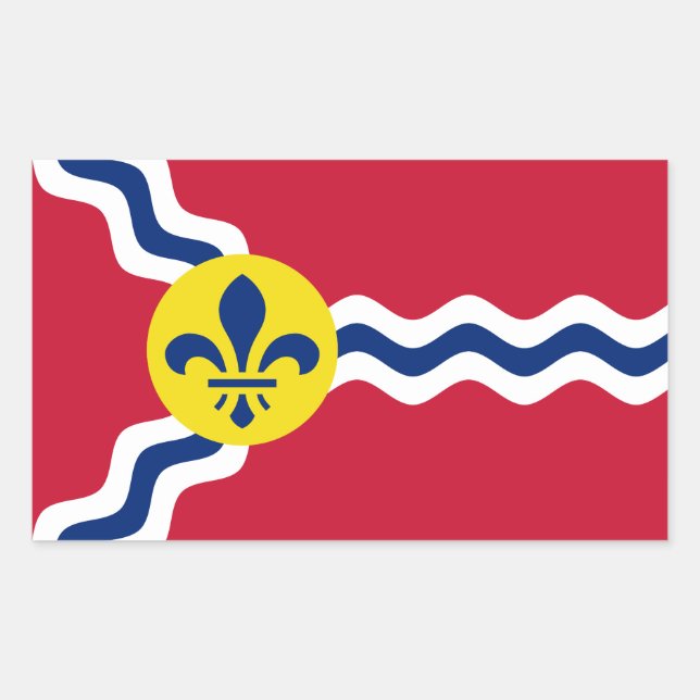 Pegatina Rectangular Bandera de San Luis, Misuri (Anverso)