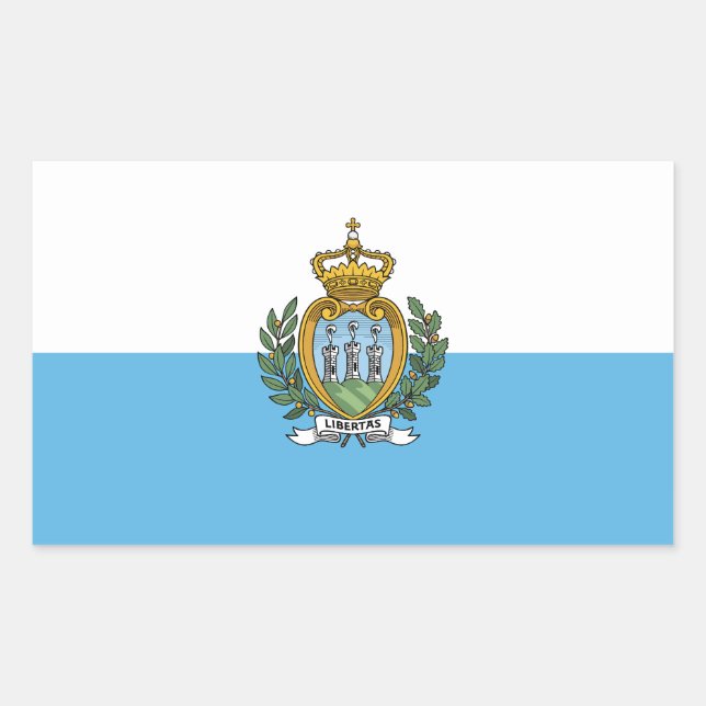 Pegatina Rectangular Bandera de San Marino (Anverso)