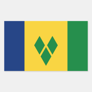 Pegatina Rectangular Bandera de San Vicente