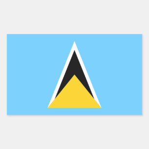 Pegatina Rectangular Bandera de Santa Lucía