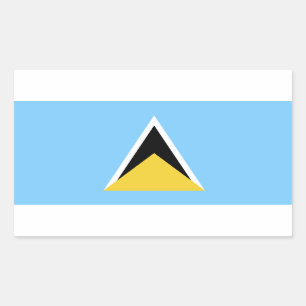 Pegatina Rectangular Bandera de Santa Lucía