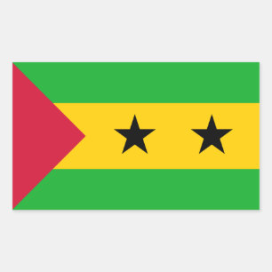 Pegatina Rectangular Bandera de Santo Tomé y Príncipe